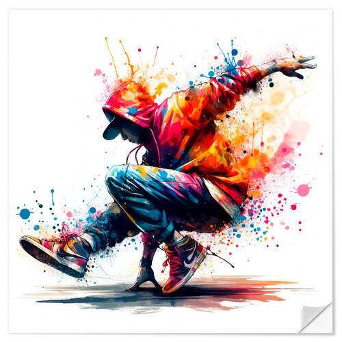 Sticker mural Breakdance style