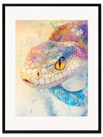 Gerahmter Kunstdruck Regenbogenschlange - DejaReve