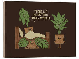 Holzbild Monstera - HandsOffMyDinosaur