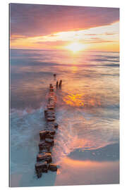 Gallery Print Alte Buhnen im Sonnenuntergang