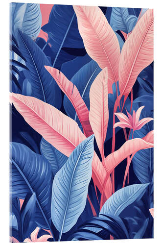 Obraz na szkle akrylowym Pink Blue Jungle