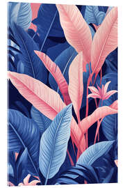 Stampa su vetro acrilico Pink Blue Jungle