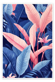 Poster Pink Blue Jungle