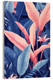 Quadro de madeira Pink Blue Jungle