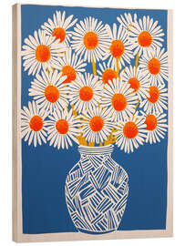 Trebilde White daisies on blue