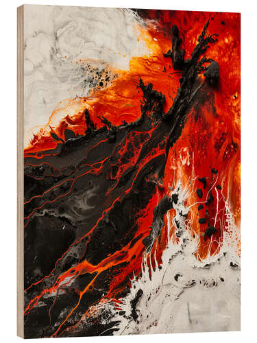 Cuadro de madera Volcanic lava and ice, Iceland