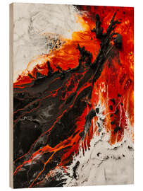 Cuadro de madera Volcanic lava and ice, Iceland - Frank Daske