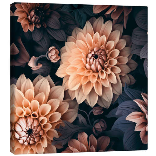 Tableau sur toile Baroque Opulent Moody Dahlia Flowers
