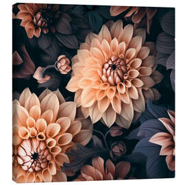 Tableau sur toile Baroque Opulent Moody Dahlia Flowers - Andrea Haase