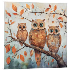 Magnettafel Eulen Im Herbstwald