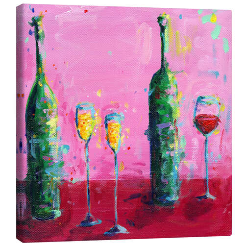 Stampa su tela Prosecco and Red Wine