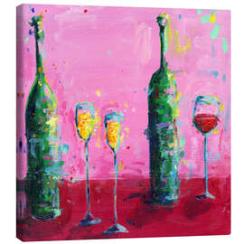 Stampa su tela Prosecco and Red Wine - Dawn Underwood