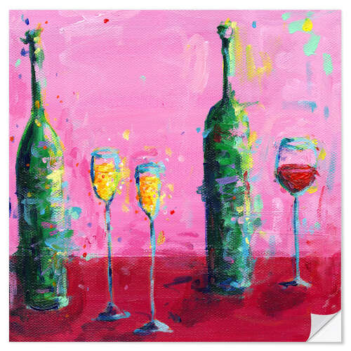 Sticker mural Prosecco and Red Wine