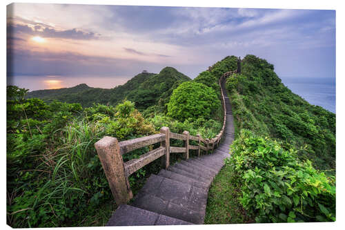 Tableau sur toile Sunset at Bitou Cape in Taiwan