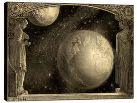 Canvas-taulu The Earth, the Milky Way and the Moon, 1918 - Wladyslaw Benda