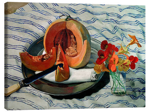 Leinwandbild Eine offene Melone auf einer Serviette, 1924