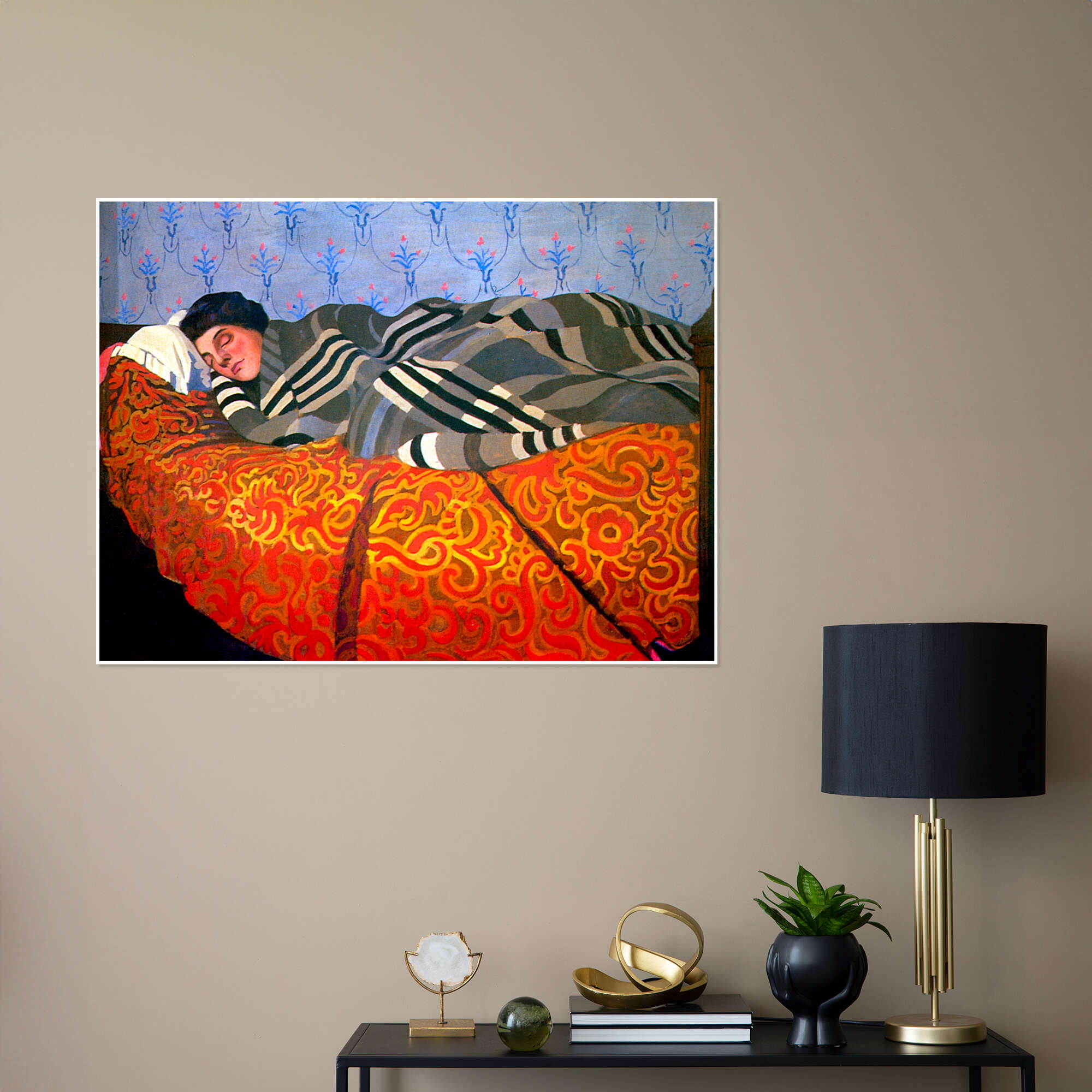 Sleeping reclining woman, 1899 print by Félix Édouard Vallotton