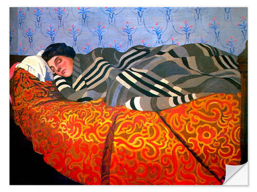 Självhäftande poster Sleeping reclining woman, 1899