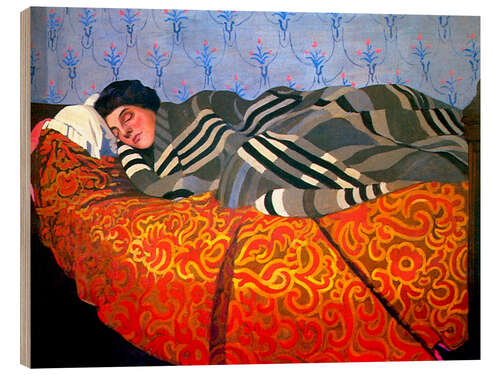 Tableau en bois Femme couchée dormant, 1899