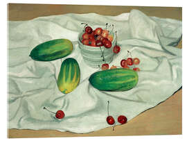 Tableau en verre acrylique Three cucumbers and a pot of cherries, 1911 - Félix Édouard Vallotton