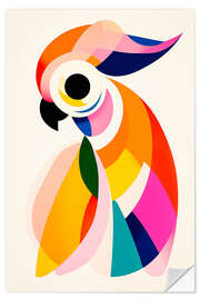 Wandsticker Mid-Century Papagei