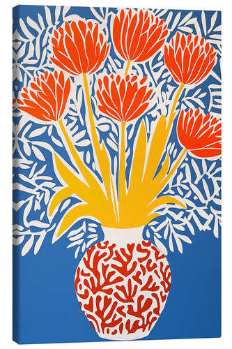 Leinwandbild Stillleben mit Blumen und Korallen