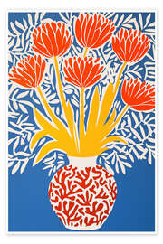 Poster Still life with flowers and corals