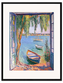 Gerahmter Kunstdruck Verträumter Fensterblick