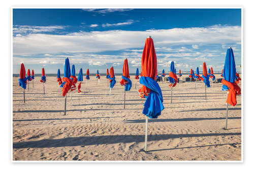 Poster Deauville beach in Normandy, France