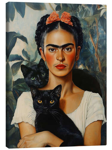 Tableau sur toile Frida and cats