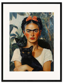 Framed art print Frida and cats