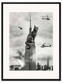 Impresión de arte enmarcada Cat on top