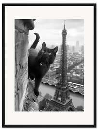 Gerahmter Kunstdruck Kitty in Paris