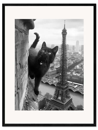 Impresión de arte enmarcada Kitty in Paris