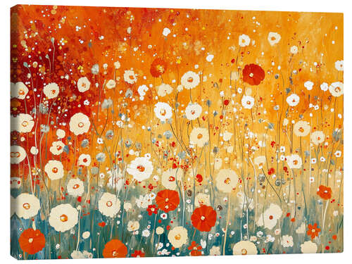 Leinwandbild Rote und weiße Mohnblumen