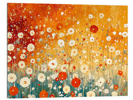 Quadro em plexi-alumínio Red and white poppies