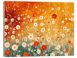 Obraz na drewnie Red and white poppies