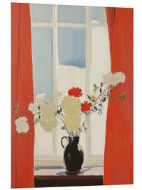 PVC print Red curtains