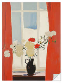 Wall sticker Red curtains