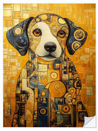 Wandsticker Art Decò-Hund