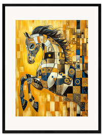 Ingelijste kunstdruk Abstract horse