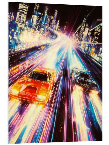 Print på skumplade Tokyo Car Races I
