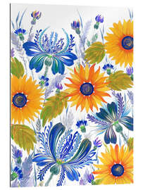 Gallery Print Kornblumen und Sonnenblumen im Petrykivka-Stil