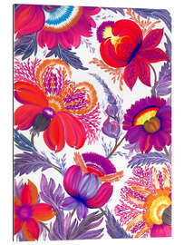 Gallery Print Romantischer Garten mit roten Blumen