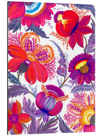 Magnettafel Romantischer Garten mit roten Blumen