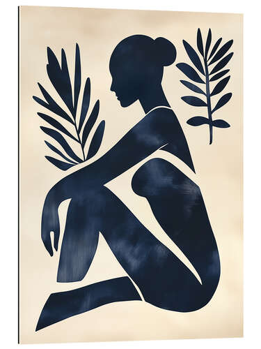Stampa su plexi-alluminio Minimalist Abstract Woman in Blue