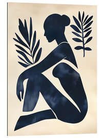 Stampa su plexi-alluminio Minimalist Abstract Woman in Blue