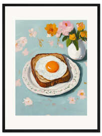 Gerahmter Kunstdruck Frühstück für eine Person