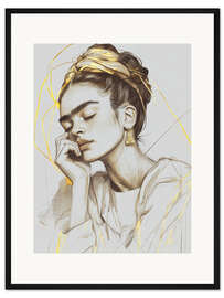 Gerahmter Kunstdruck Frida Kahlo verträumt