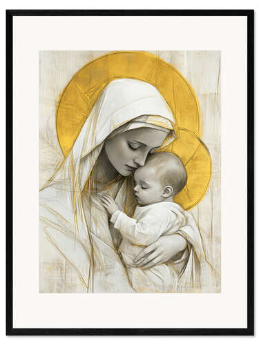 Impresión de arte enmarcada Saint Mary and baby Jesus